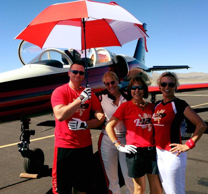 Vladimir Silchuk, crew; Vicky Benzing, pilot; Kathy Minh, crew and Dianna Stanger, owner. (left to right)